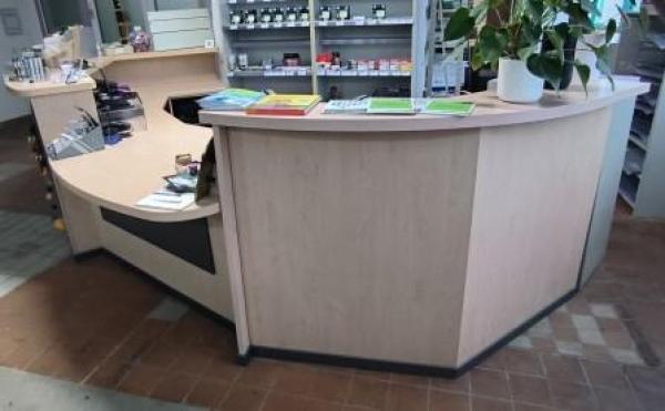 Verkaufstheke Ladentheke Tresen Verkaufstisch Empfang Ahorn 4,40 x 1,50 m  leer